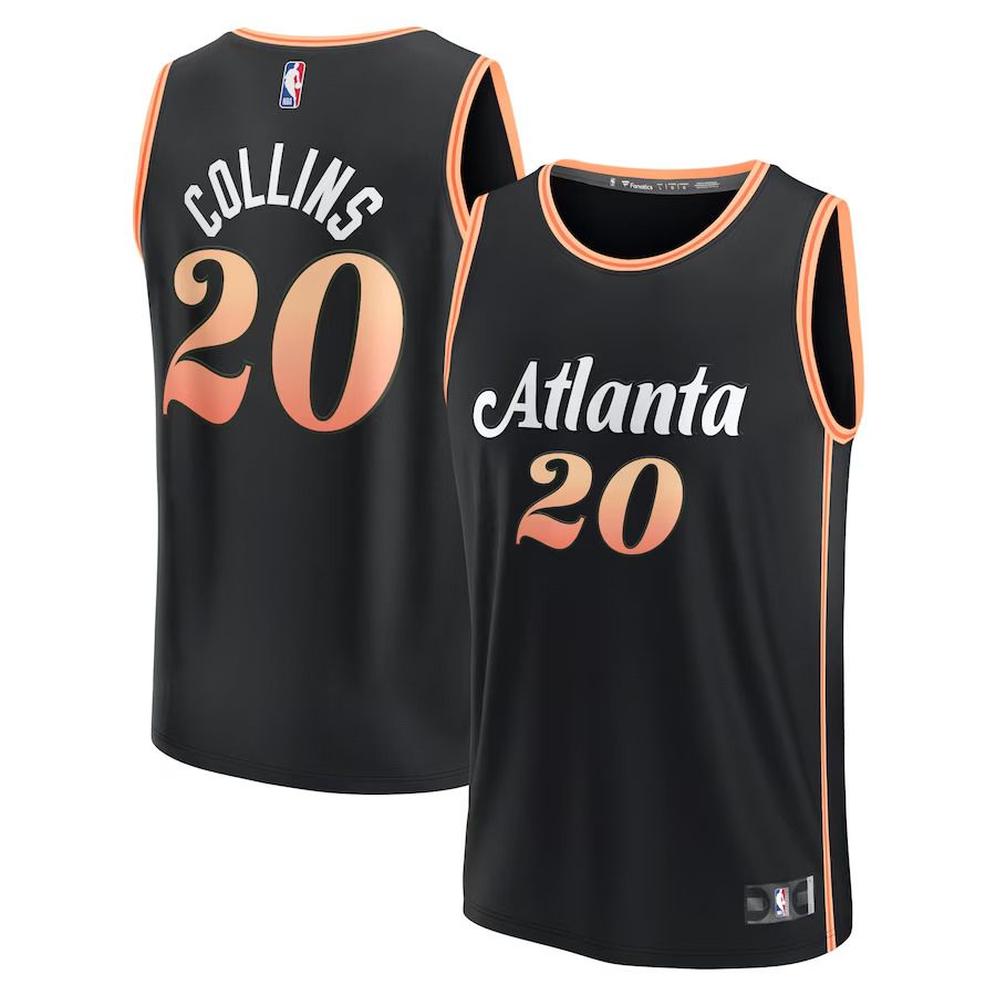 Men Atlanta Hawks #20 John Collins Fanatics Branded Black 2022-23 Fastbreak NBA Jersey->women nfl jersey->Women Jersey